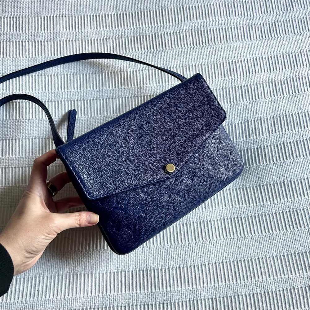 Louis Vuitton Twice Monogram Empreinte Crossbody Bag - Navy Blue
